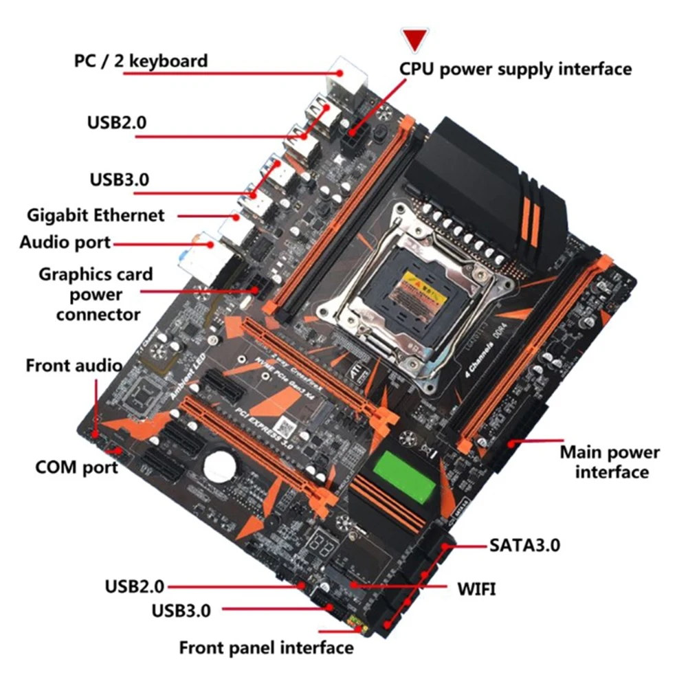 Billig 16X LGA 2011-3 12 Ports X99 ATX Motherboard 4 DDR4 PCI Express USB 64GB SATA III PC Computer Mainboard Computer Komponenten