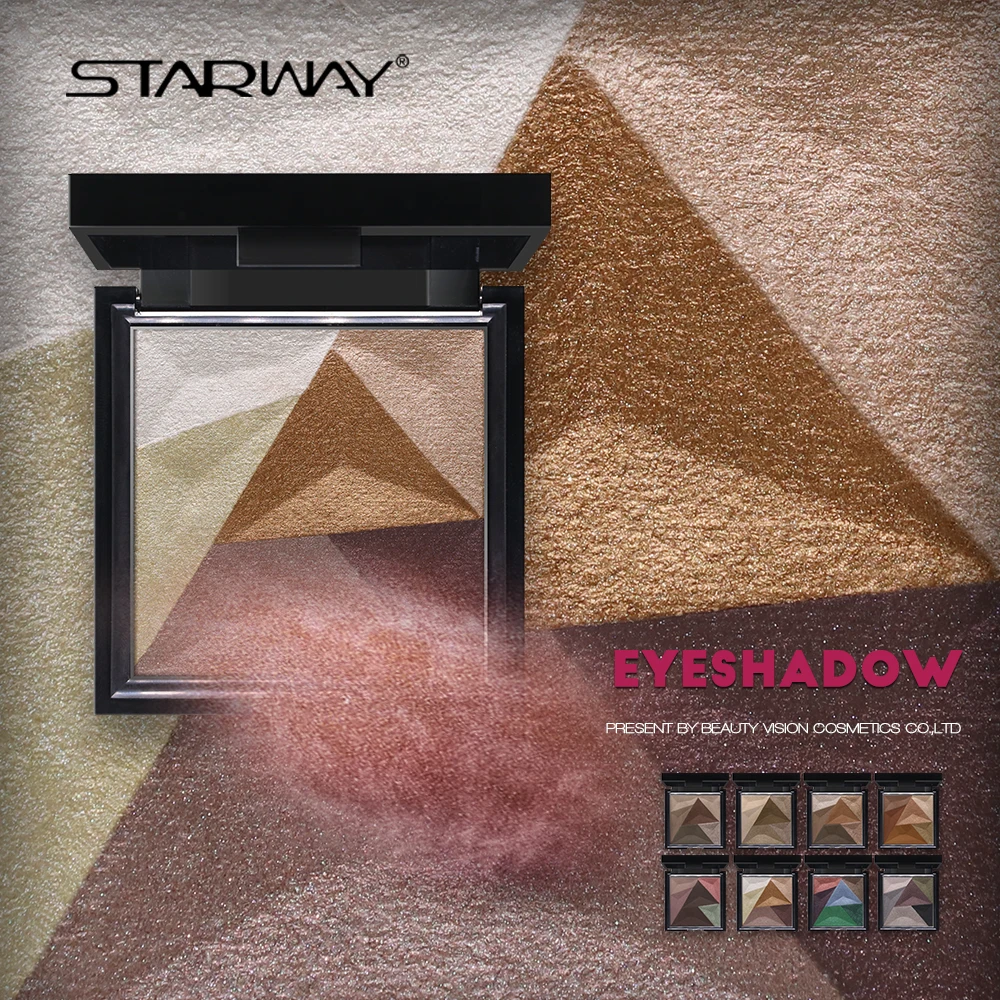 Водостойкая профессиональная разноцветная тушь для век STARWAY Черная Подводка