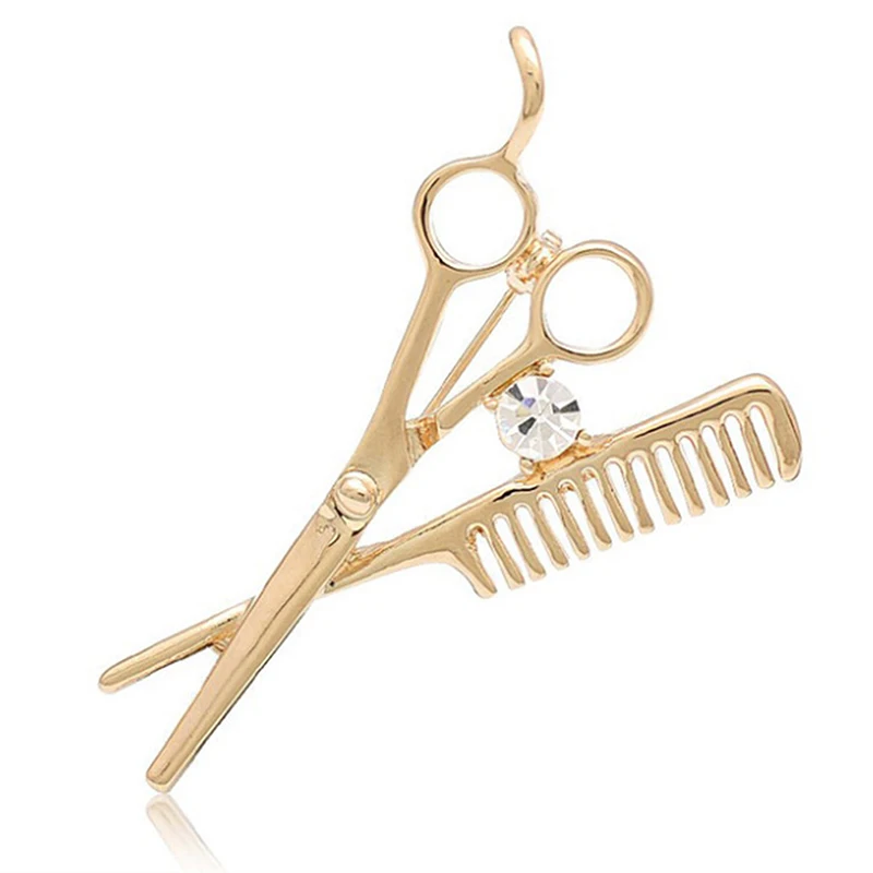 

New Trend Fashion Accessories Hairdresser Scissors Brooch Brooch Men Brooch Pin Brooches For Women Enamel Pin Wholesale