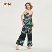 pyjama en satin femme silk v neck pajamas set for women animal print sleeveless vestpankt suit nuisette grande taille femme