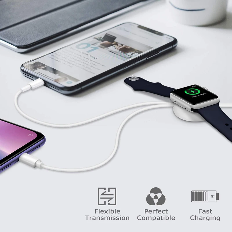 3 в 1 Беспроводное зарядное устройство для Apple Watch Series 2 4 USB Магнитный зарядный