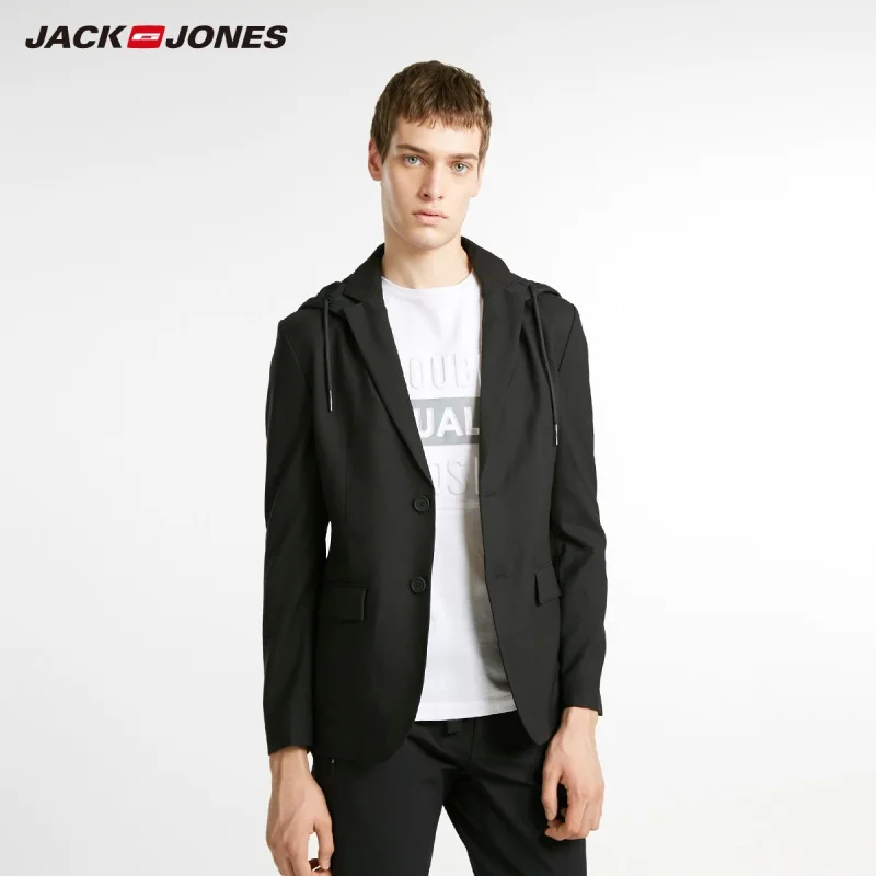 JackJones Мужской приталенный модный шерстяной Повседневный Блейзер Мужская одежда