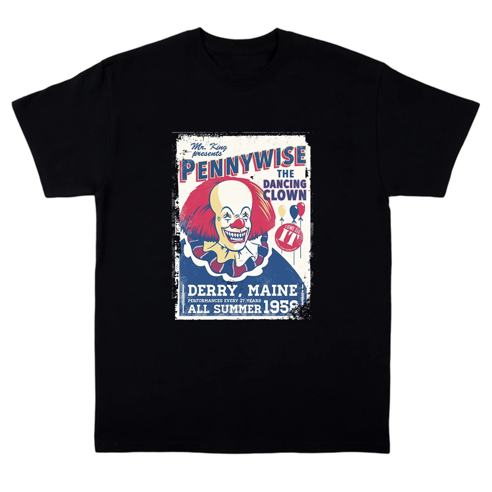 Футболка Pennywise с танцующим клоуном в стиле фильма IT ретро винтажная ужасная