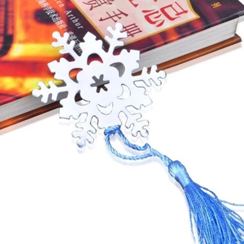 

1pc Beautiful Creative Snowflake Bookmarks Christmas Activities Gifts Metallic Bookmarks Business Gifts Children Cute Stationery