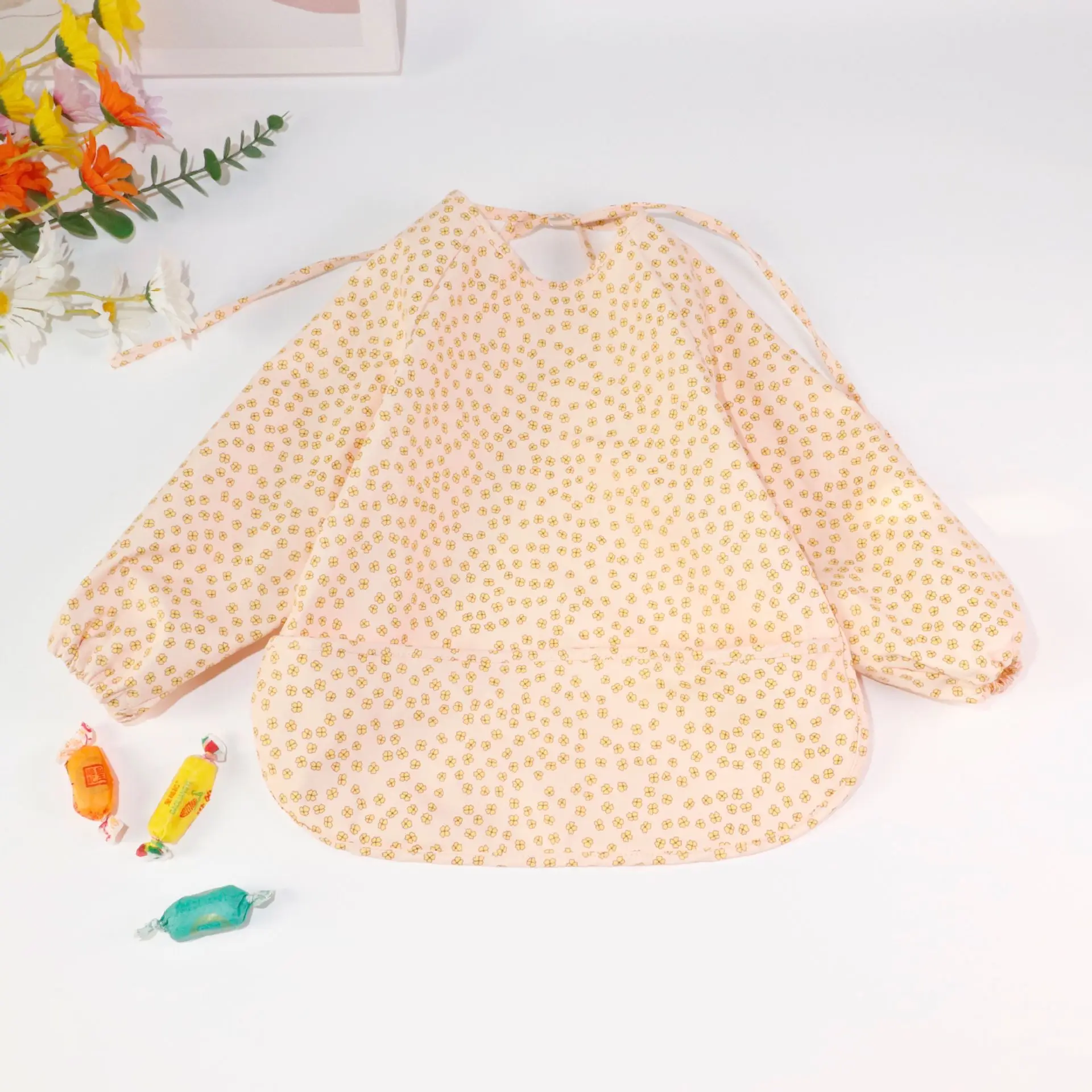 Baberos impermeables de manga larga para beb&eacute;, conjunto de 2 unids/set, bata para beb&eacute; (0-3 a&ntilde;os)-1