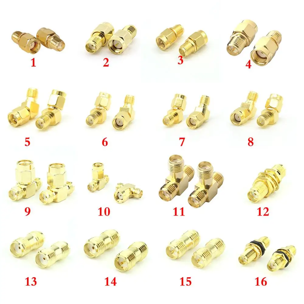 2 шт. SMA Мужской Женский коаксиальный адаптер Комплект Коаксиальная радиочастота