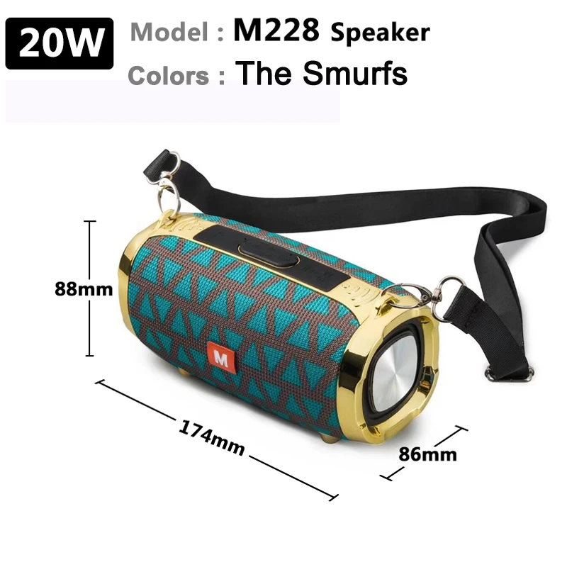 Портативная колонка 20 Вт m228 уличная bluetooth-колонка музыкальный центр игровой