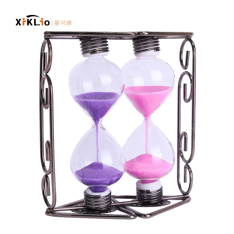 

Nordic Creative home desk home Wrought iron love hourglass ornaments decoration accessories Christmas gifts students children