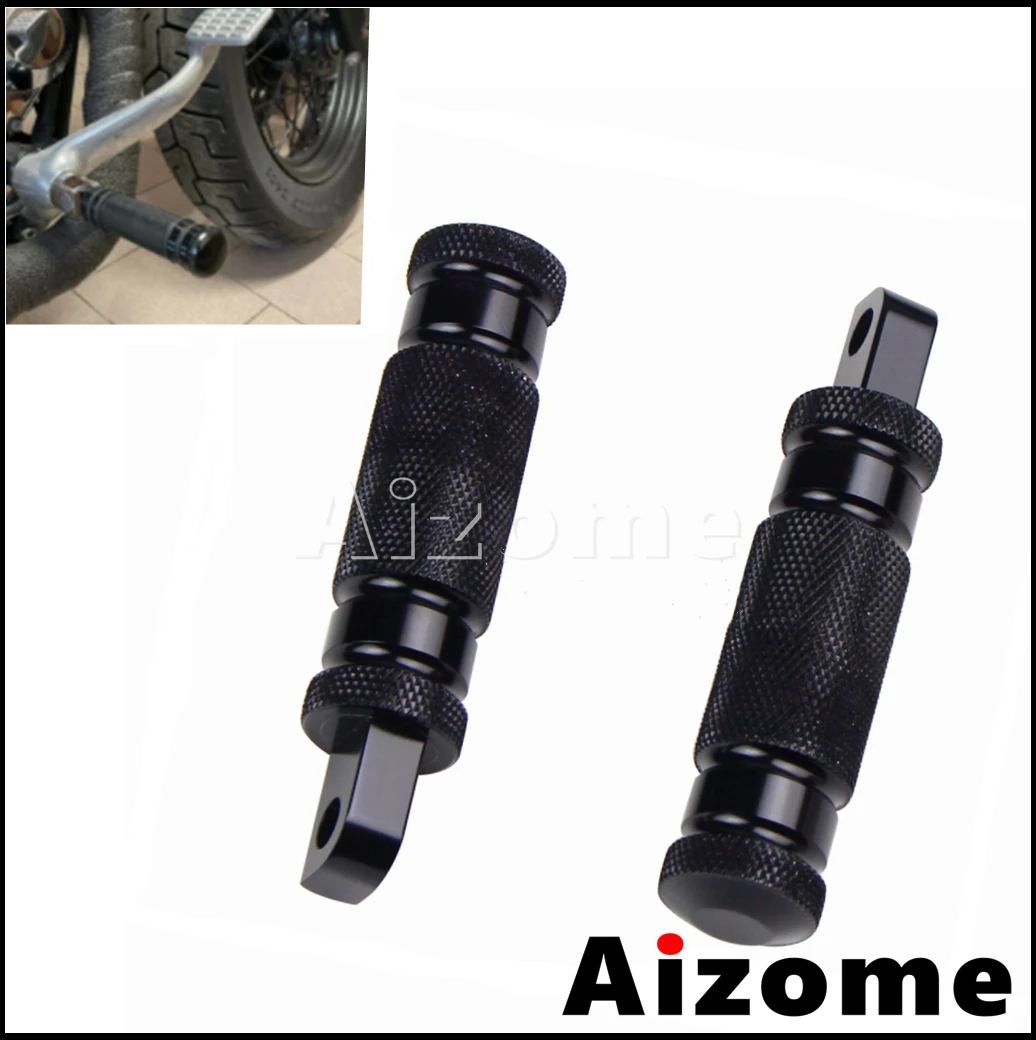 

Universal 10mm Mount Hole Motorcycle Male Foot Pegs Aluminum Footrest Footpegs For Harley Sportster XL Dyna Softail Cafe Racer