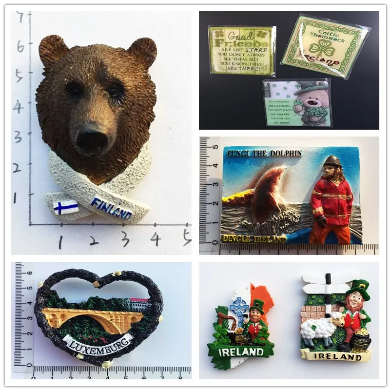 Туристический Магнитный сувенир в виде холодильника Люксембург Ирландия