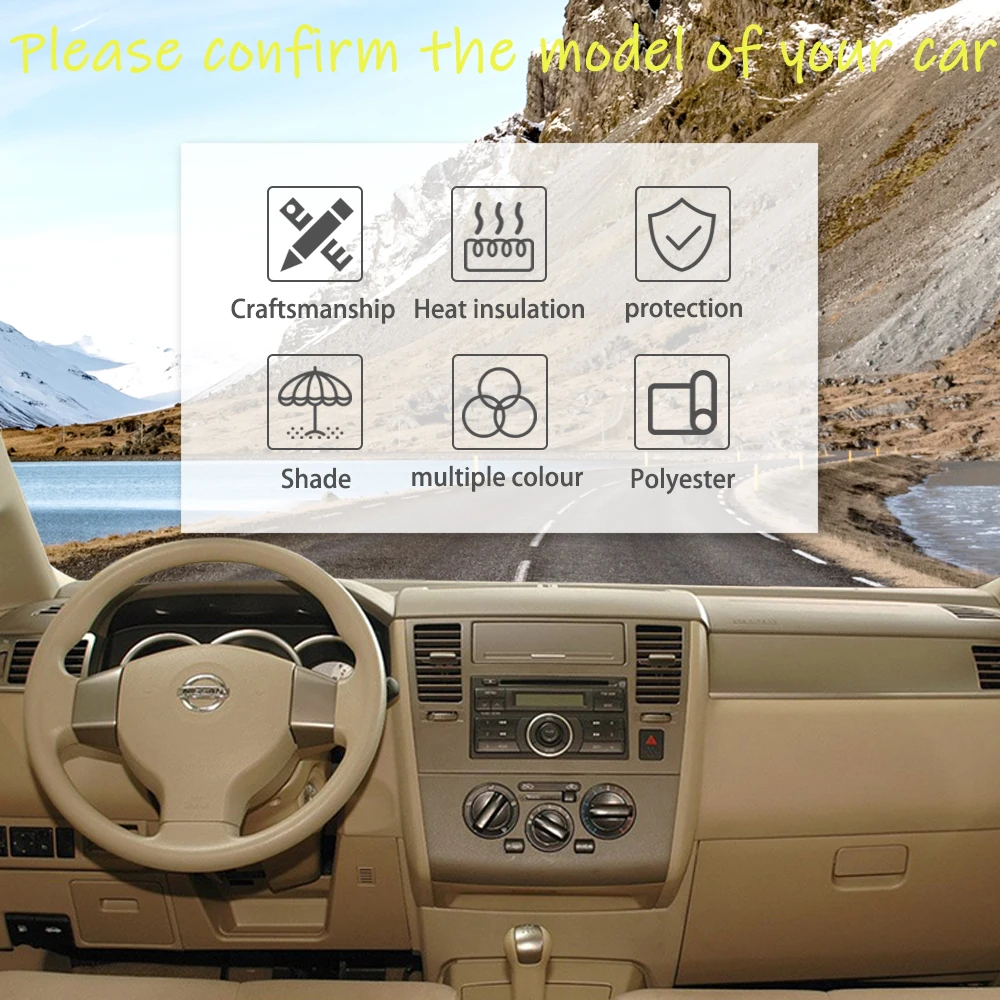 Противоскользящий коврик для Nissan Tiida C11 2004-2011 накладка на приборную панель