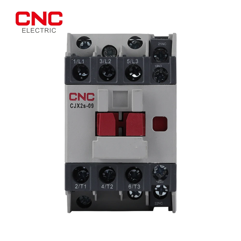 CNC CJX2s AC Contactor 3Phase 3Pole NO NC Coil Voltage 220v 50/60 Hz Din Rail 3P 1NO 1NC