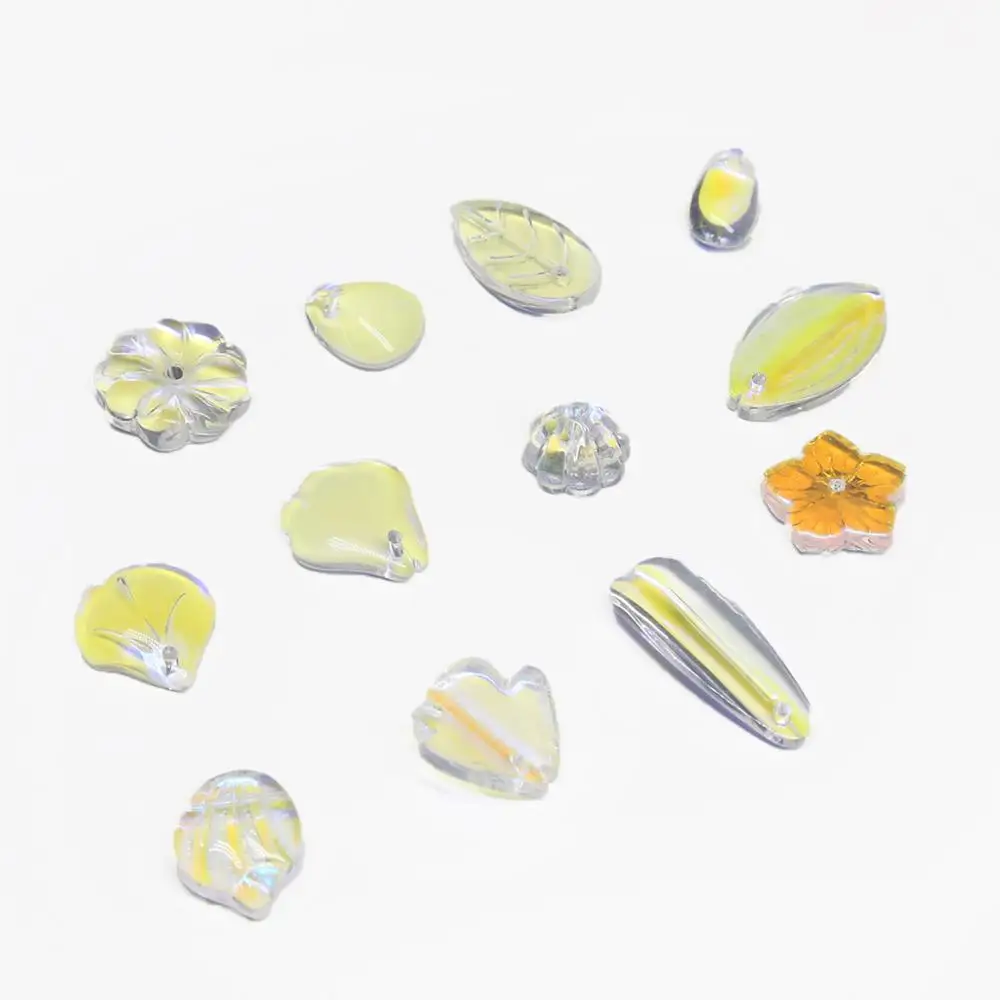 10 шт./лот кристалл опал цвет лэмпворк стекло цветок лепестки бисера ручной работы
