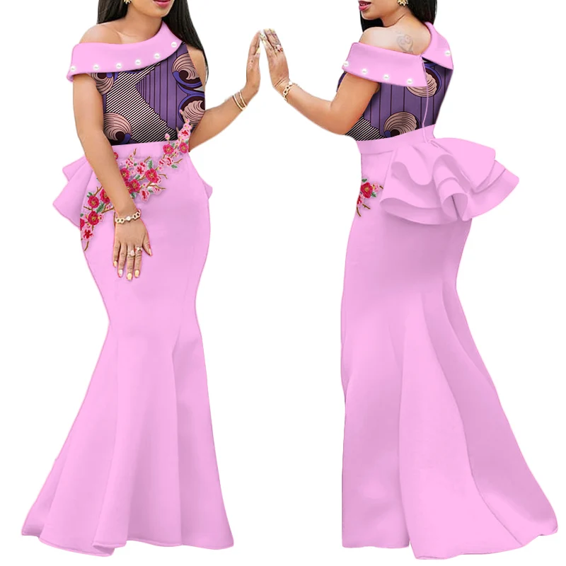 Платье женское ДРАПИРОВАННОЕ с аппликацией длинное вечернее традиционное