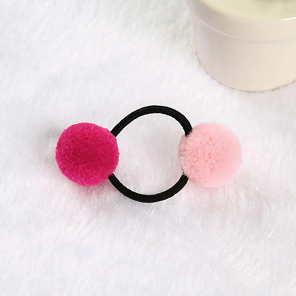 1pc06 4 шт./2 шт./1 шт., Детские аксессуары для волос, головные уборы, мини-шарики, резиновые ободки для девочек, детские одноцветные резинки с помпоном, эластичная повязка для волос - Цвет: 1pc06