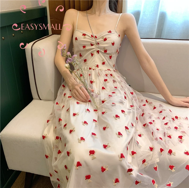 EASYSMALL женское платье с клубничкой модное летнее пляжное пикантное