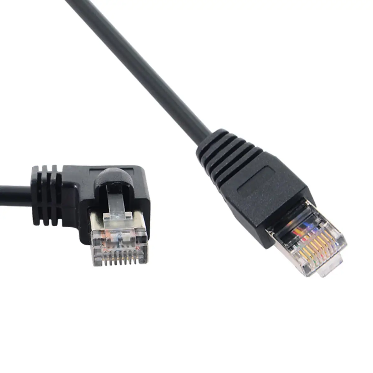Прямой кабель 50 см в левый/правый угол 8P8C STP Cat6 Lan Ethernet сетевой патч корд 90