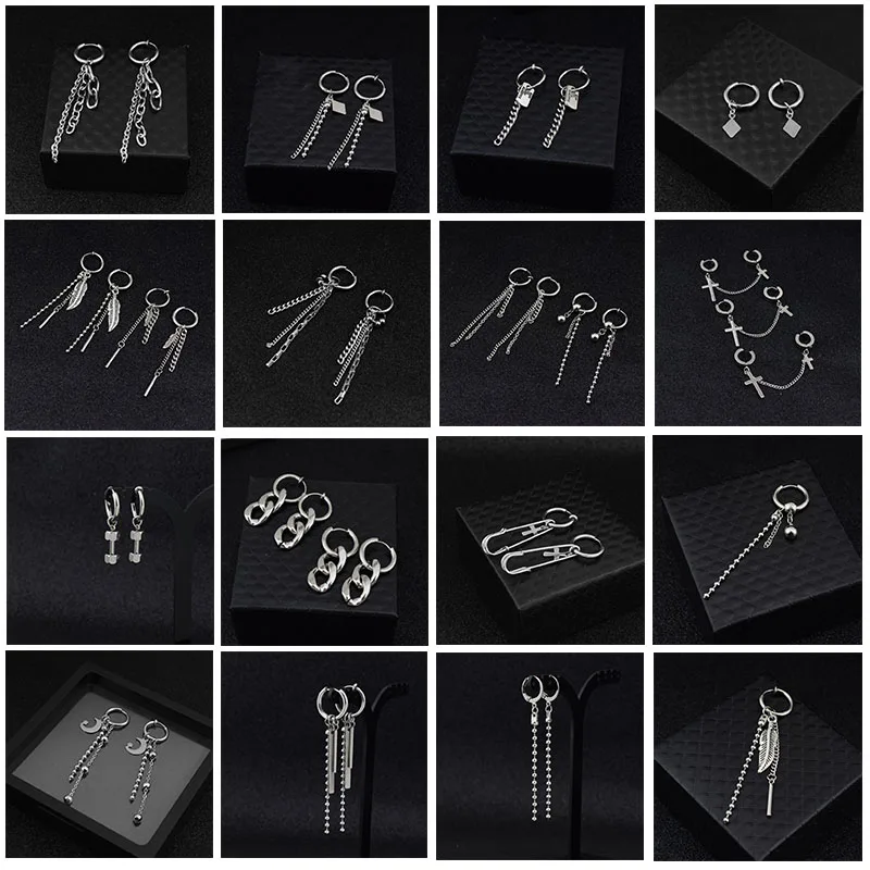 VIVILADY корейский сплав унисекс Мужские Женские серьги-кольца Длинная кисточка