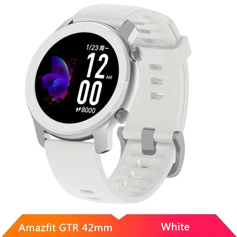 42mm White Huami Amazfit GTR 47 мм 42 мм Смарт часы AMOLED экран 5ATM водонепроницаемый gps ГЛОНАСС 12 спортивных режимов для Android iOS - Цвет: 42mm White