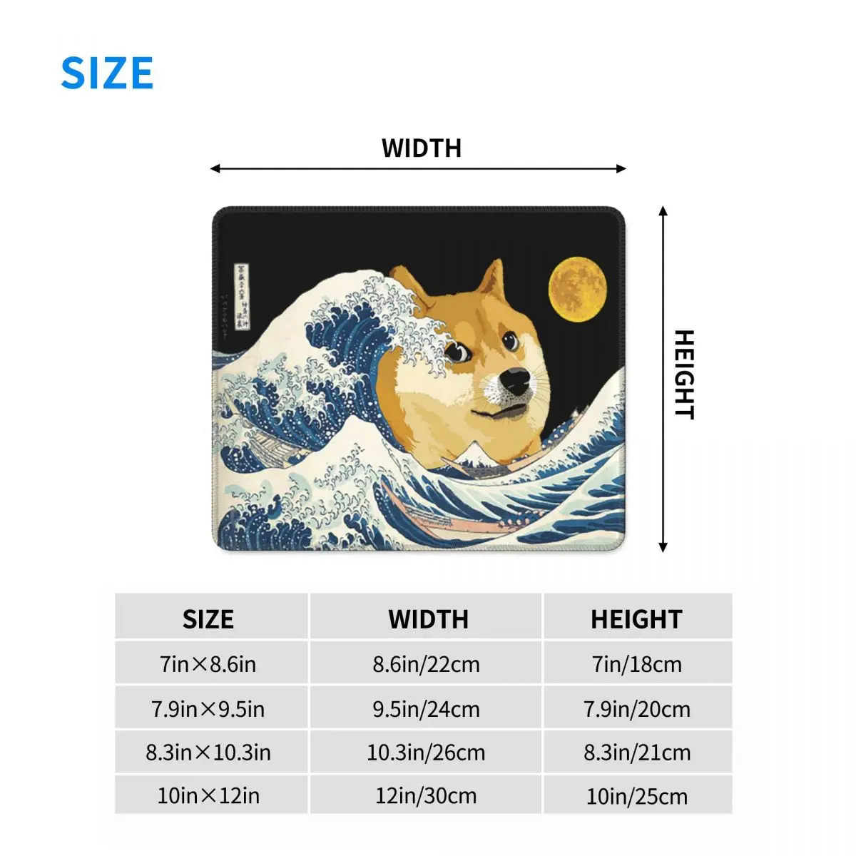 

The Great Wave Of Dogecoin Amazing Mouse Pad Crypto Coin Cryptocurrency Bitcoin Antislip Soft Mat Rubber Office Home Deco Mat