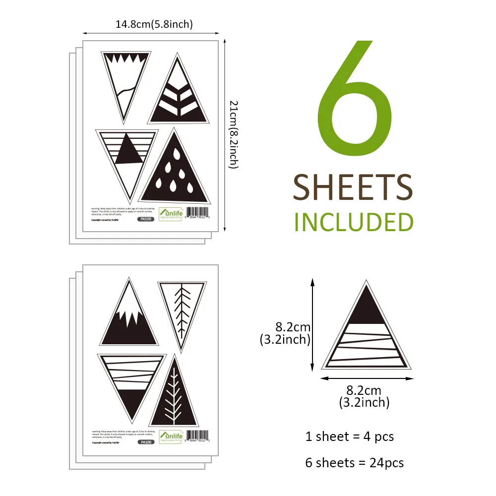 24 шт./компл. скандинавские Мультяшные геометрические наклейки на стену для детей