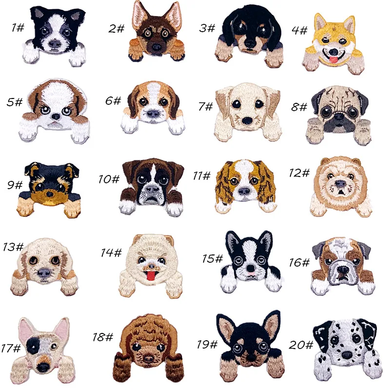 20/набор из милых собачек для вышивка патчи одежды Бесплатная доставка DIY железа