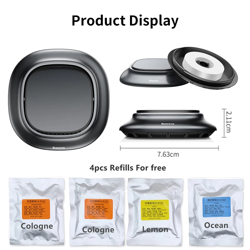 

Baseus Alloy Car Air Freshener Perfume Holder Auto Aroma Diffuser Car Flavor Styling Air Outlet Dashboard Perfume Fragrance