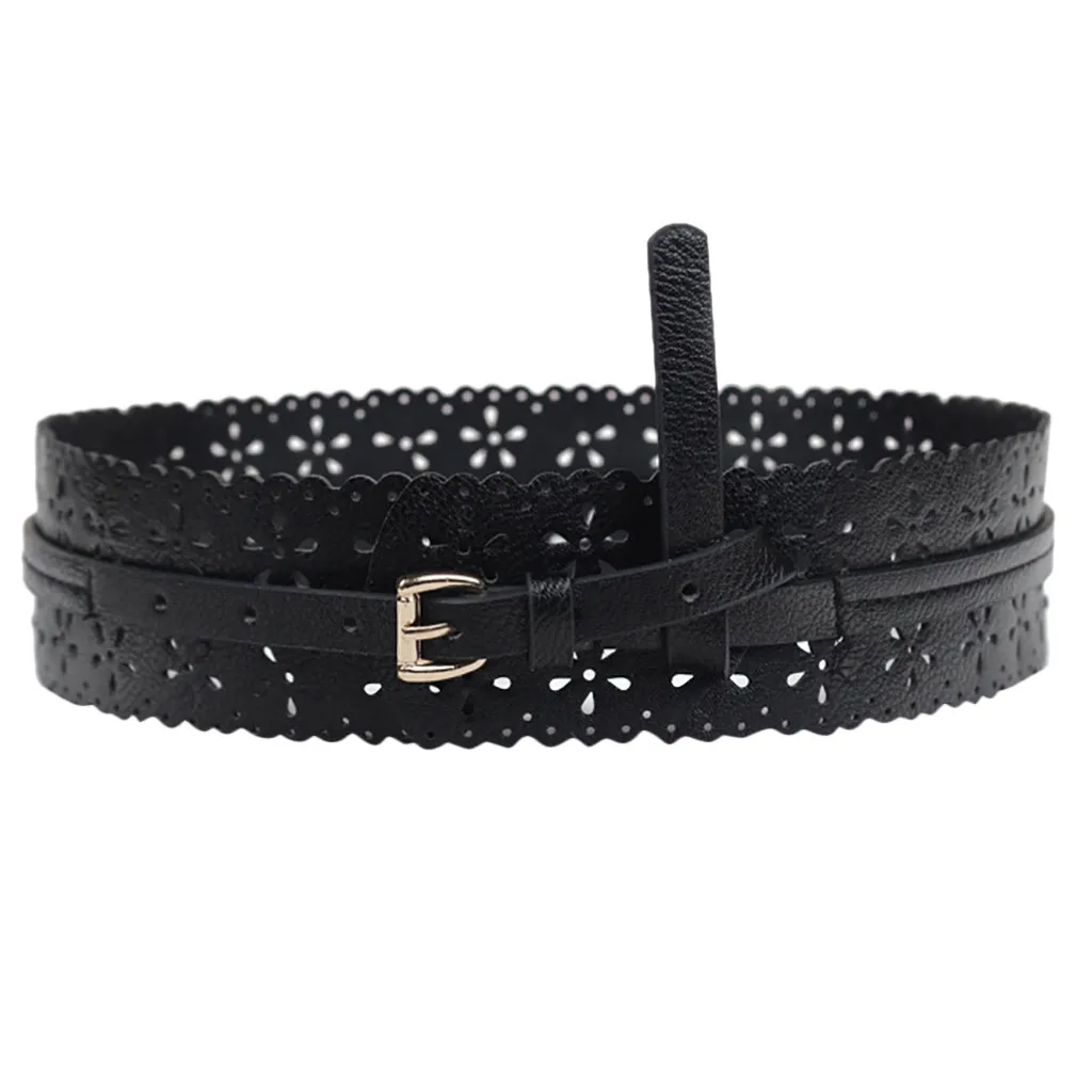 Женский широкий ремень SAGACE винтажный пояс в форме цветка модный кожаный для