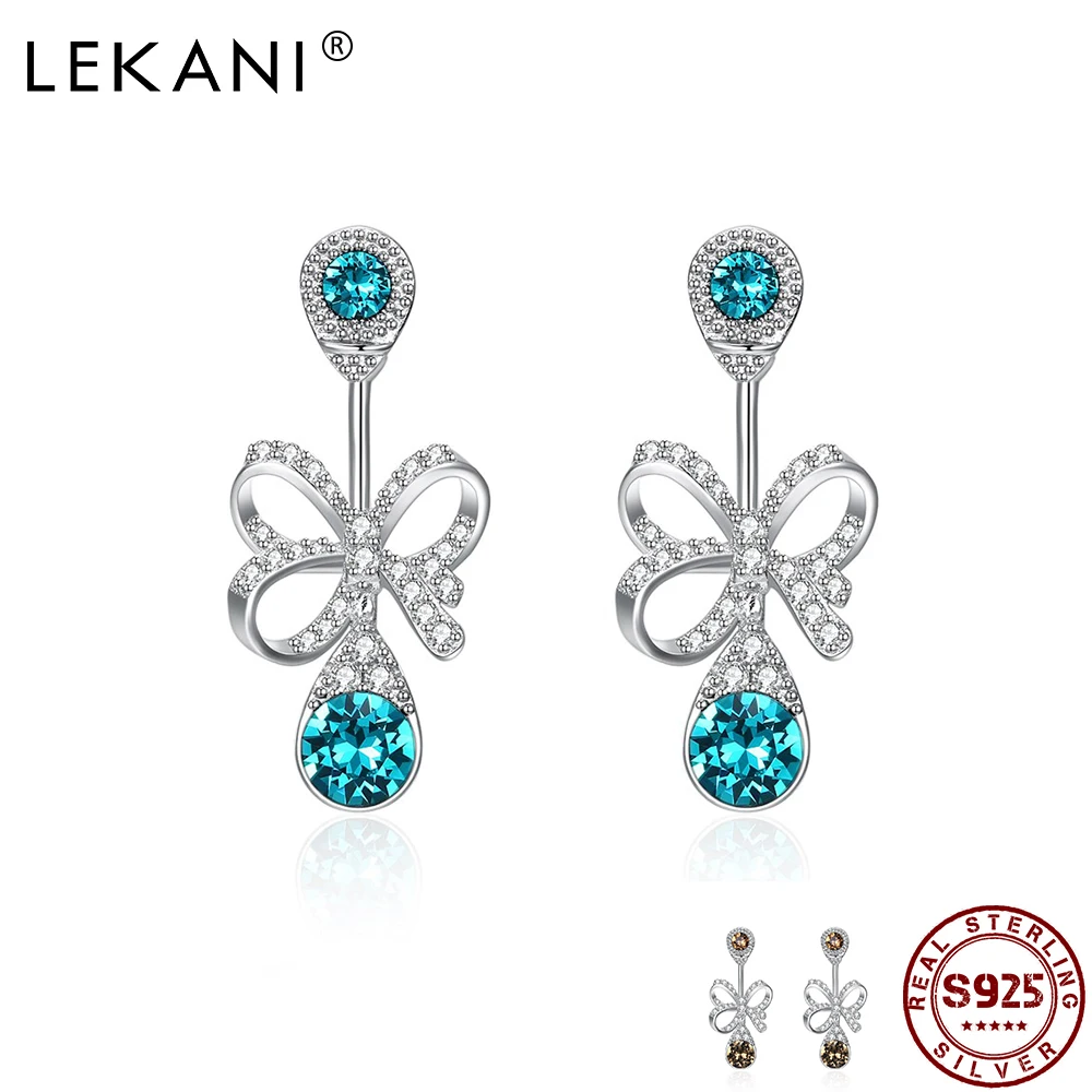 

LEKANI Earring For Women 925 Sterling Silver Crystal Butterfly Popular Jewelry Party Send Girlfriend Birthday Gift Hot Sale 2021