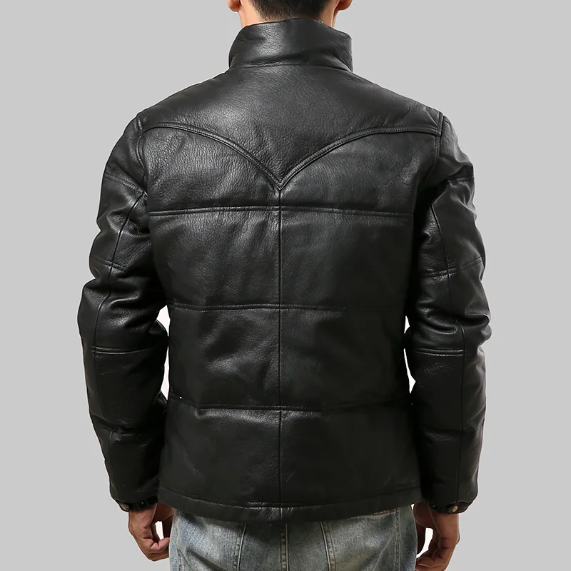 Мужской пуховик из козьей шкуры теплая куртка большого размера 250711 утиного пера