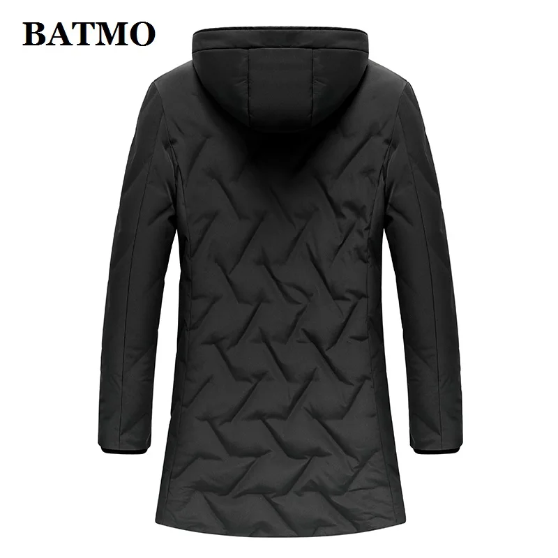 BATMO 90% белые куртки с капюшоном на утином пуху мужские зимние большие размеры GSYR8107