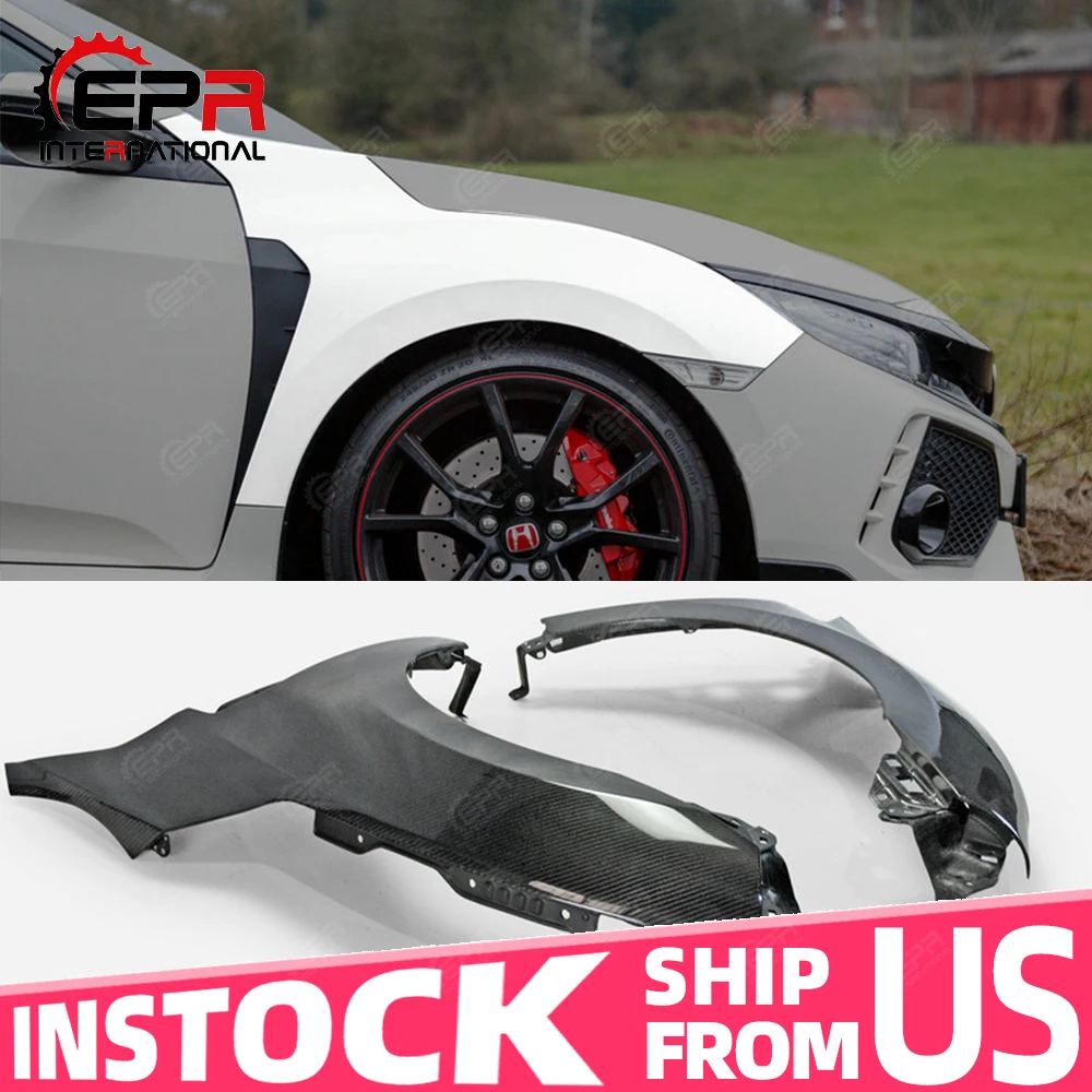 

Склад в США для FK8 CIVIC TYPE-R OEM, переднее крыло из углеродного волокна, комплект для тюнинга деталей FK8 Carbon Fender Racing