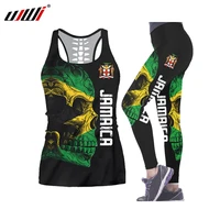 ujwi design hollow tanktop for women summer sexy sleeveless vest girl feather tank top jamaica flag skull large size dropship