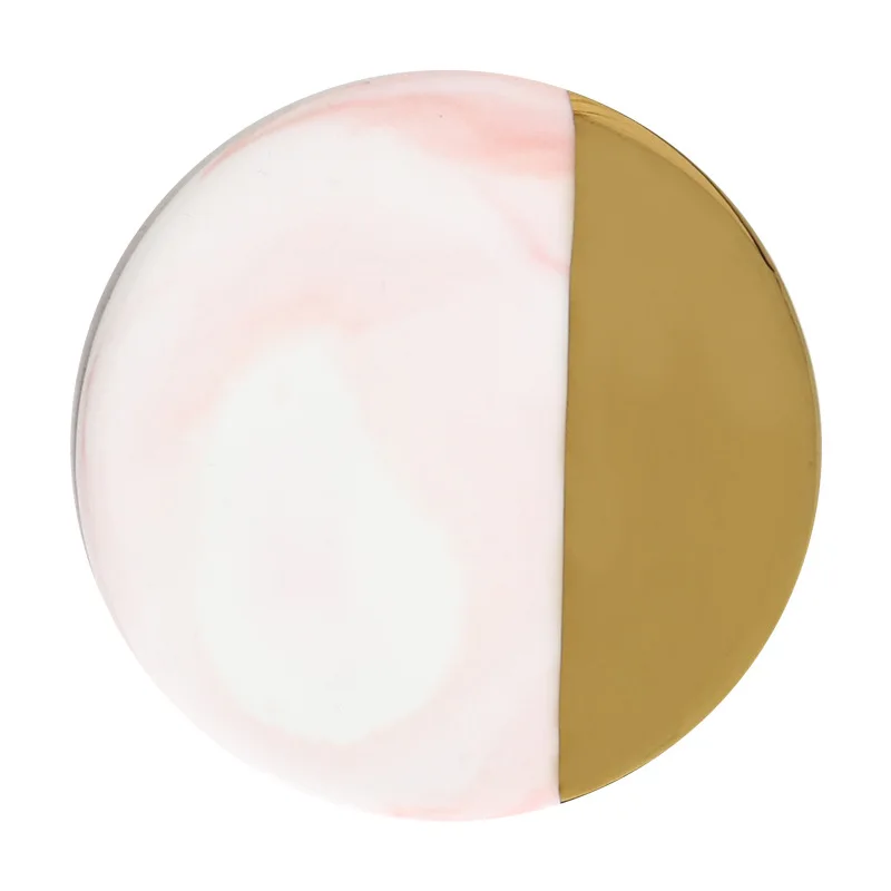 Роскошная уникальная мраморная розовая Золотая керамическая подставка под