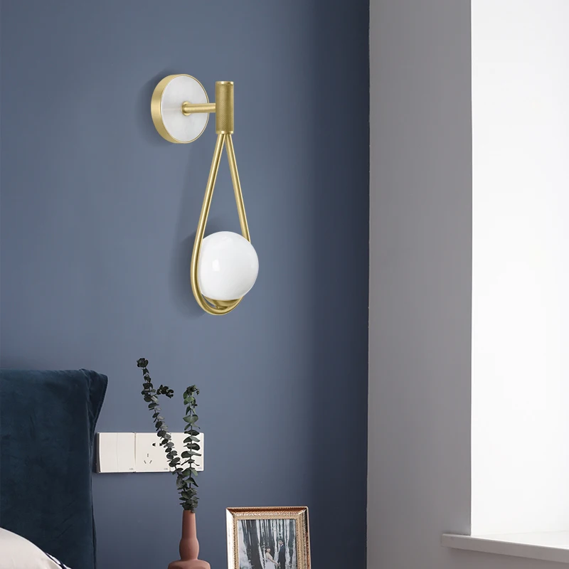 Настенный светильник в скандинавском стиле прикроватная лампа из латуни ретро