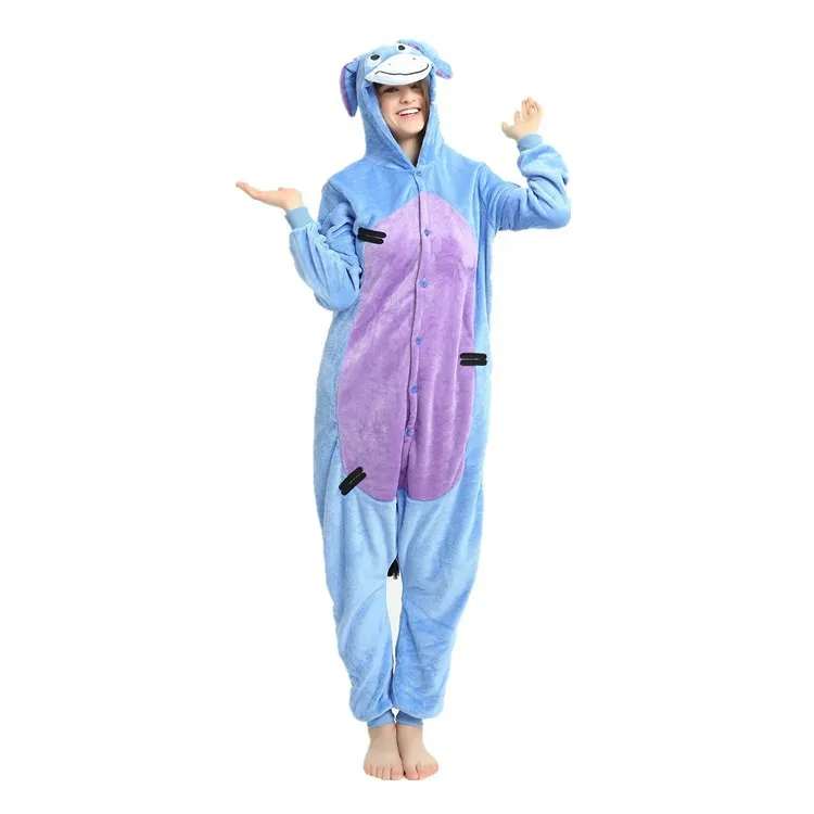 Фланелевые сиамские пижамы с изображением Ослика из мультфильма Костюмы для