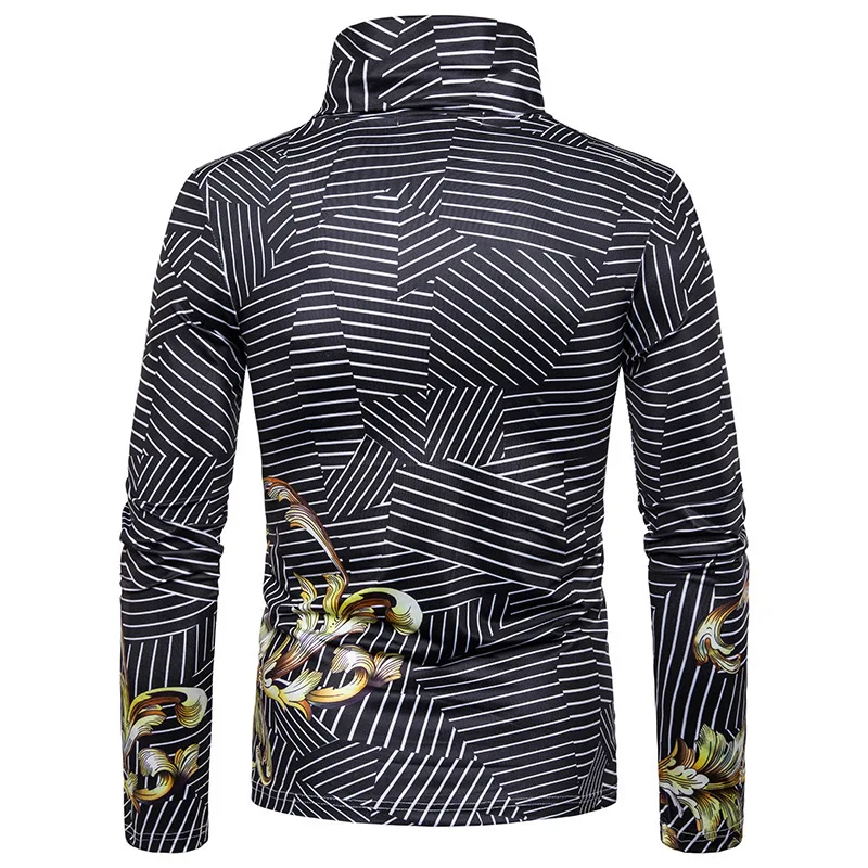 Новинка осени 2019 мужская полосатая футболка большого размера с большим рисунком