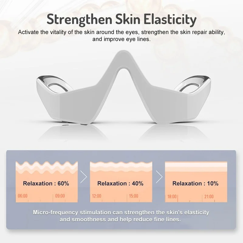 

LED Light Therapy Eye Massager Mask EMS Micro Current Dilute Eye Bag Black Eye Circle Relief Wrinkle Fatigue Beauty Instrument