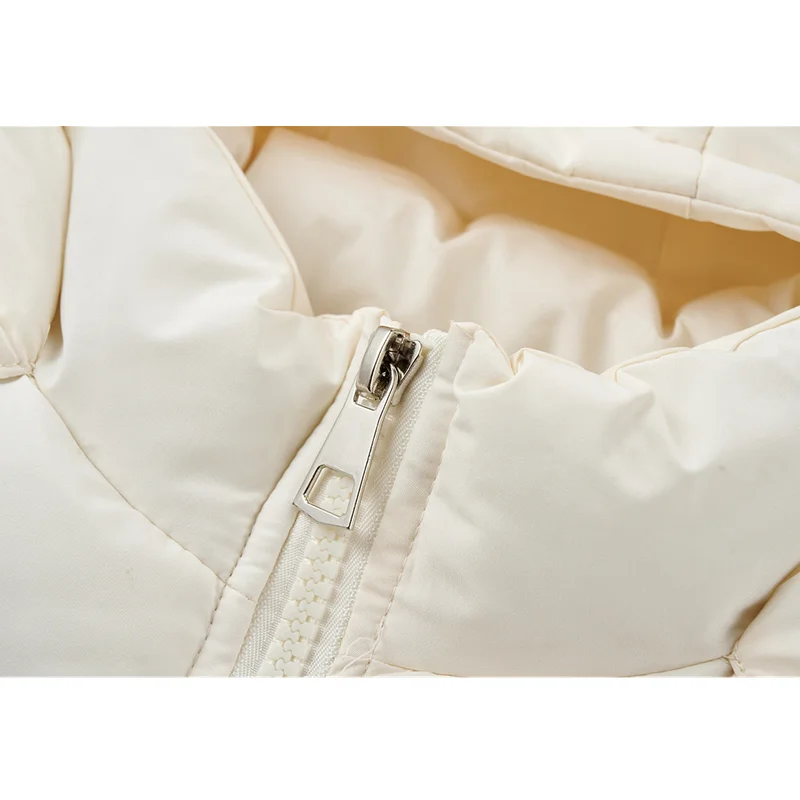 WJJDFC Puffer Hooded Jackets White Women Coat Winter Thickening Warm Baggy Korean Fashion Ladies TOPs Outwear Cotton Padded 2021