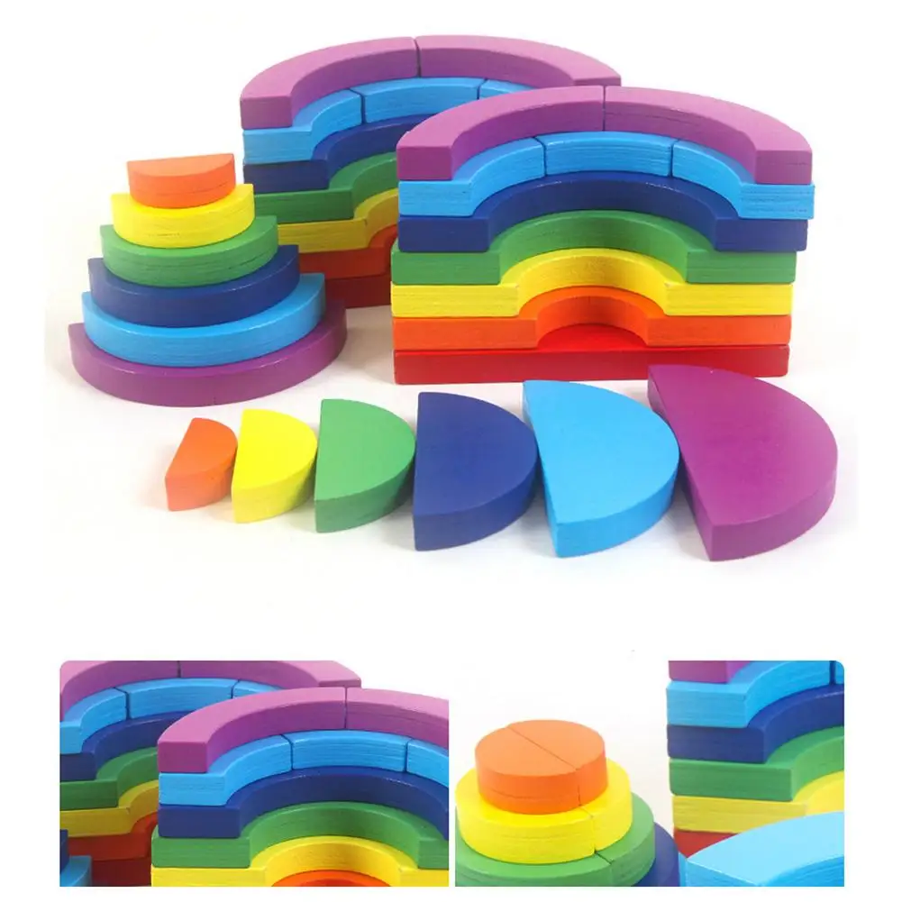 

Высококачественная деревянная игрушка для укладки, деревянный штабелер, Пазл-конструктор для малышей, раннее образование, игрушки Монтесс...