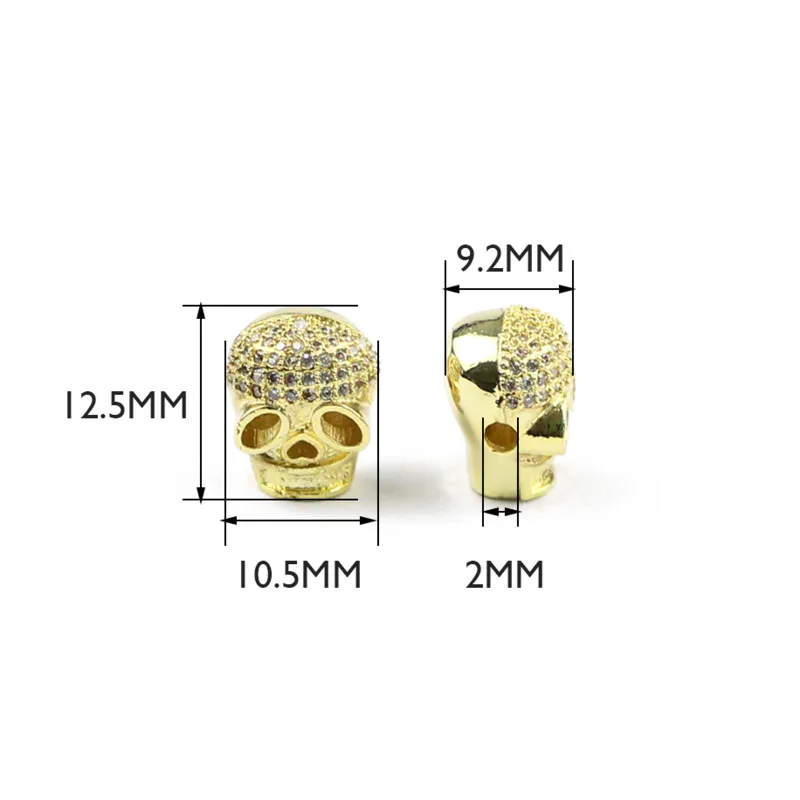 Белые циркониевые бусины в форме черепа аксессуары металлические медные