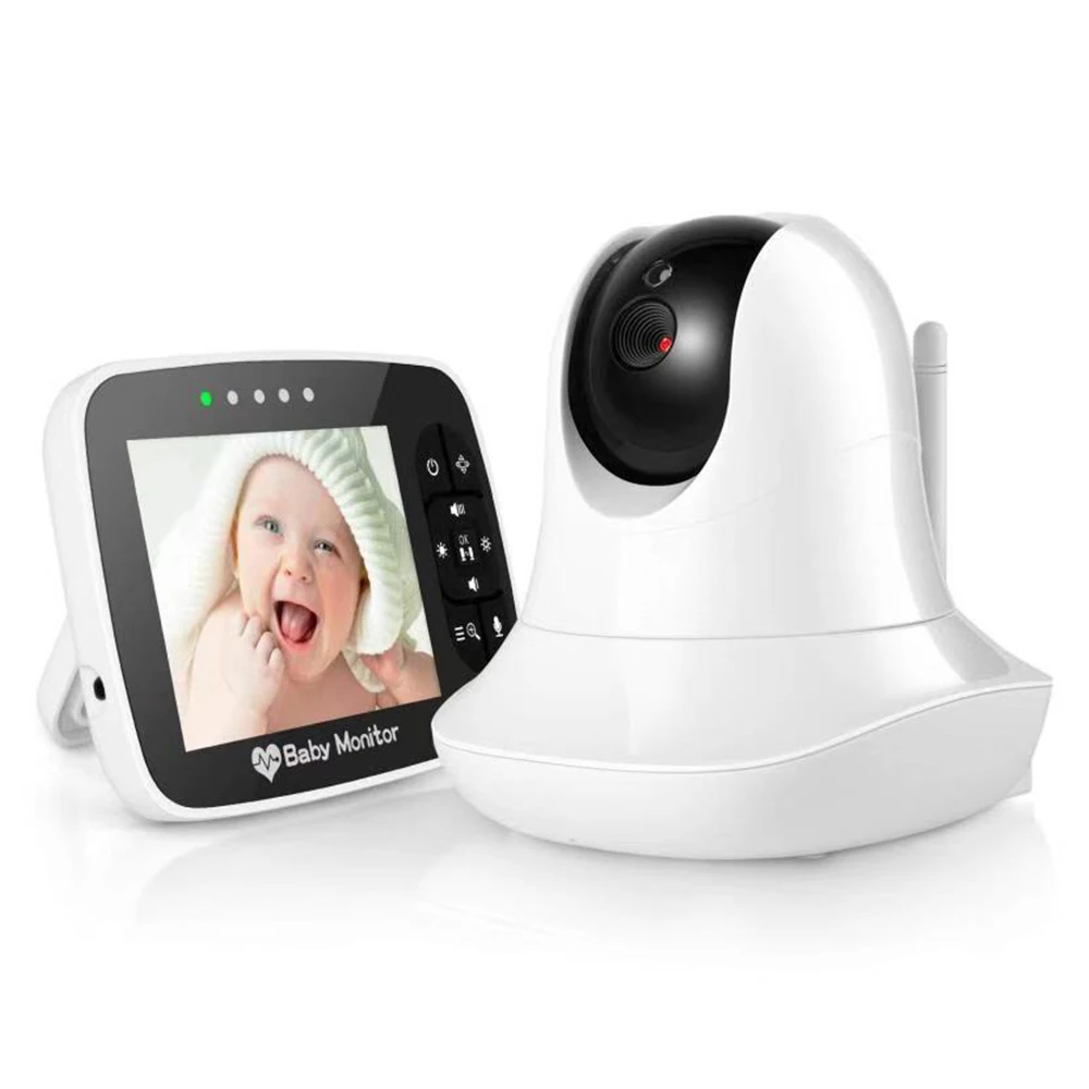 

Baby Monitor Set 3.5 Inch Infrared Night Vision with Lullaby Wireless Video Baby Monitor Pan-Tilt-Zoom Security Camera