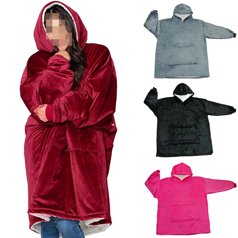 Одеяло с капюшоном для телевизора рукавами утолщенный теплый свитер одеяло