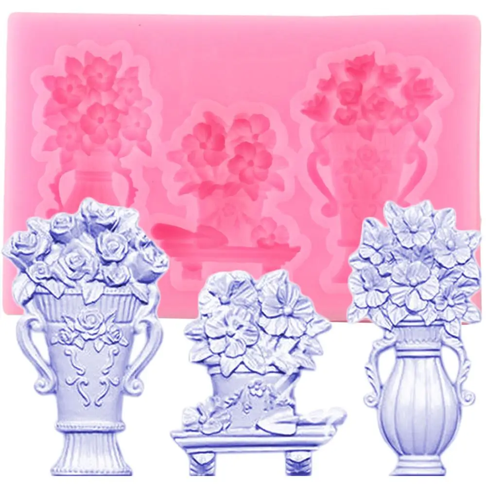 3D Цветочная ваза силиконовые формы топпер для торта помадка сделай сам