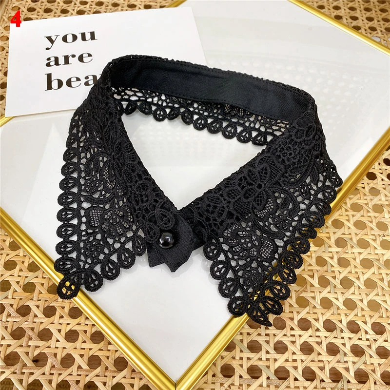 

Solid Color Sweet Hollow Scarf Scarf Around The Neck French Flower Neckline Lace False Collar Lively Soft Fake Collar