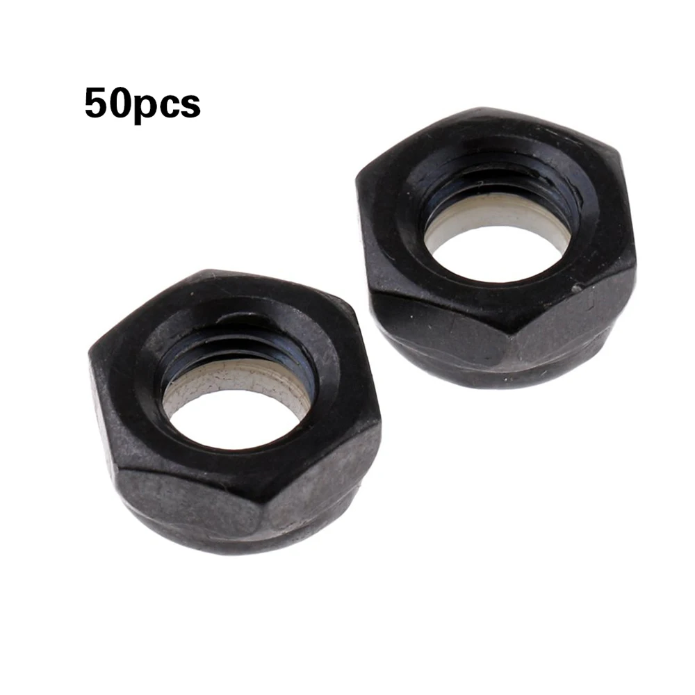 

50pcs Sturdy Skateboard Longboard Trucks Wheels Replacement Axle Nuts Hardware Black Skateboard Trucks Axle Nuts
