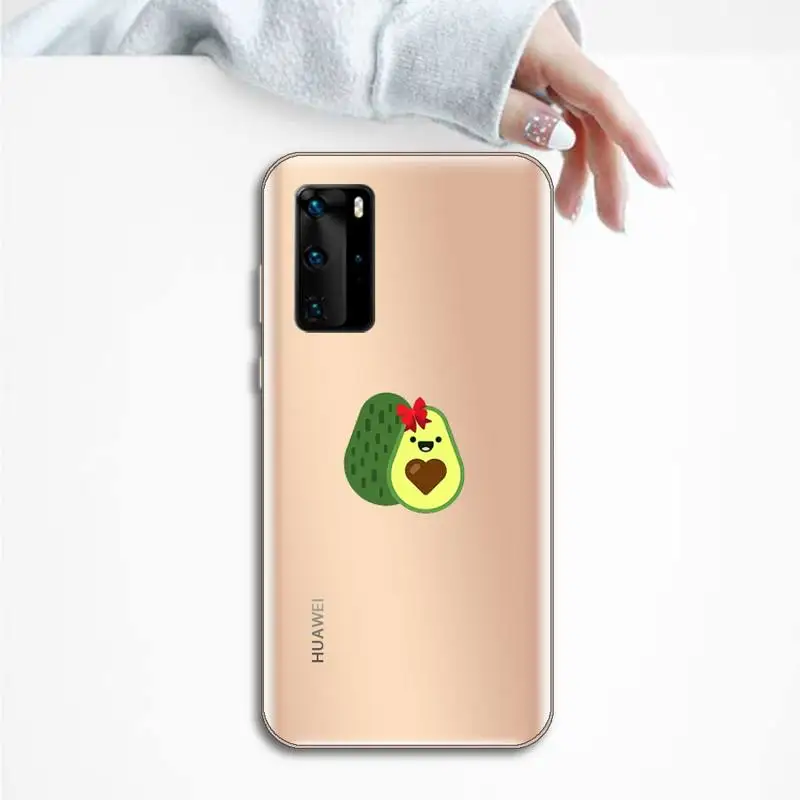 

cute avocado Phone Case Transparent for Huawei P20 P30 P40 honor 8 10i P smart 2019 Samsung A71 A21S S10 20 plus