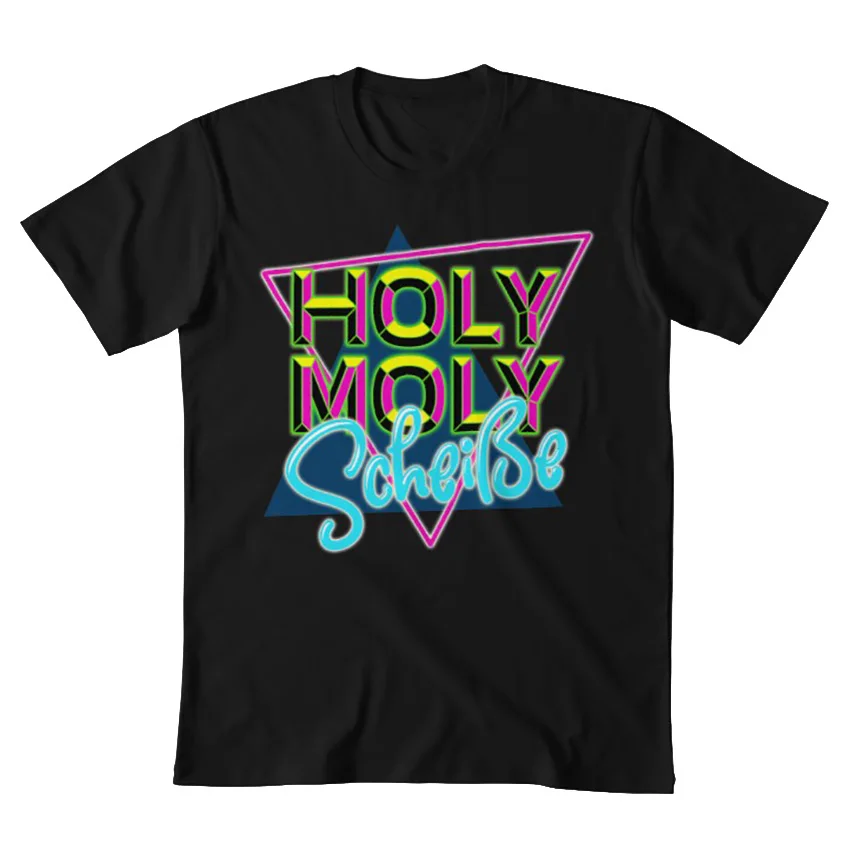 Holy moly holymoly shit 80 s funshirt t shirt holy 80s fun забавная фраза | Мужская одежда