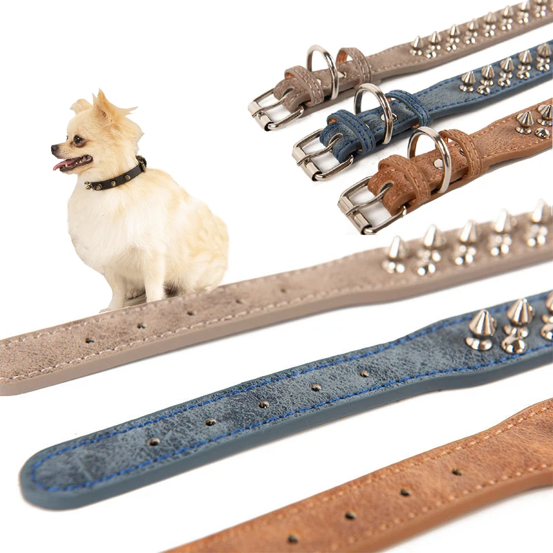Ошейник с шипами и заклепками для маленьких средних больших собак кошек из