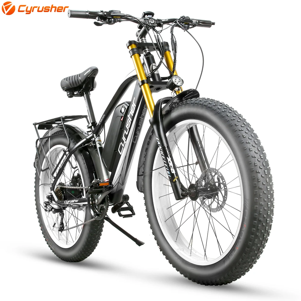 Verkauf Cyrusher Elektrische Fahrrad 48V 750W 17ah Fett Ebike Berg Elektrische Fahrrad Motorrad Stil Full Suspension E Fahrrad Große Gabel XF650
